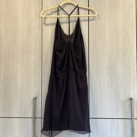 ANGL 100% Silk Strappy Mini Dress | Dark Grey | Size‎ Medium - Picture 2 of 12
